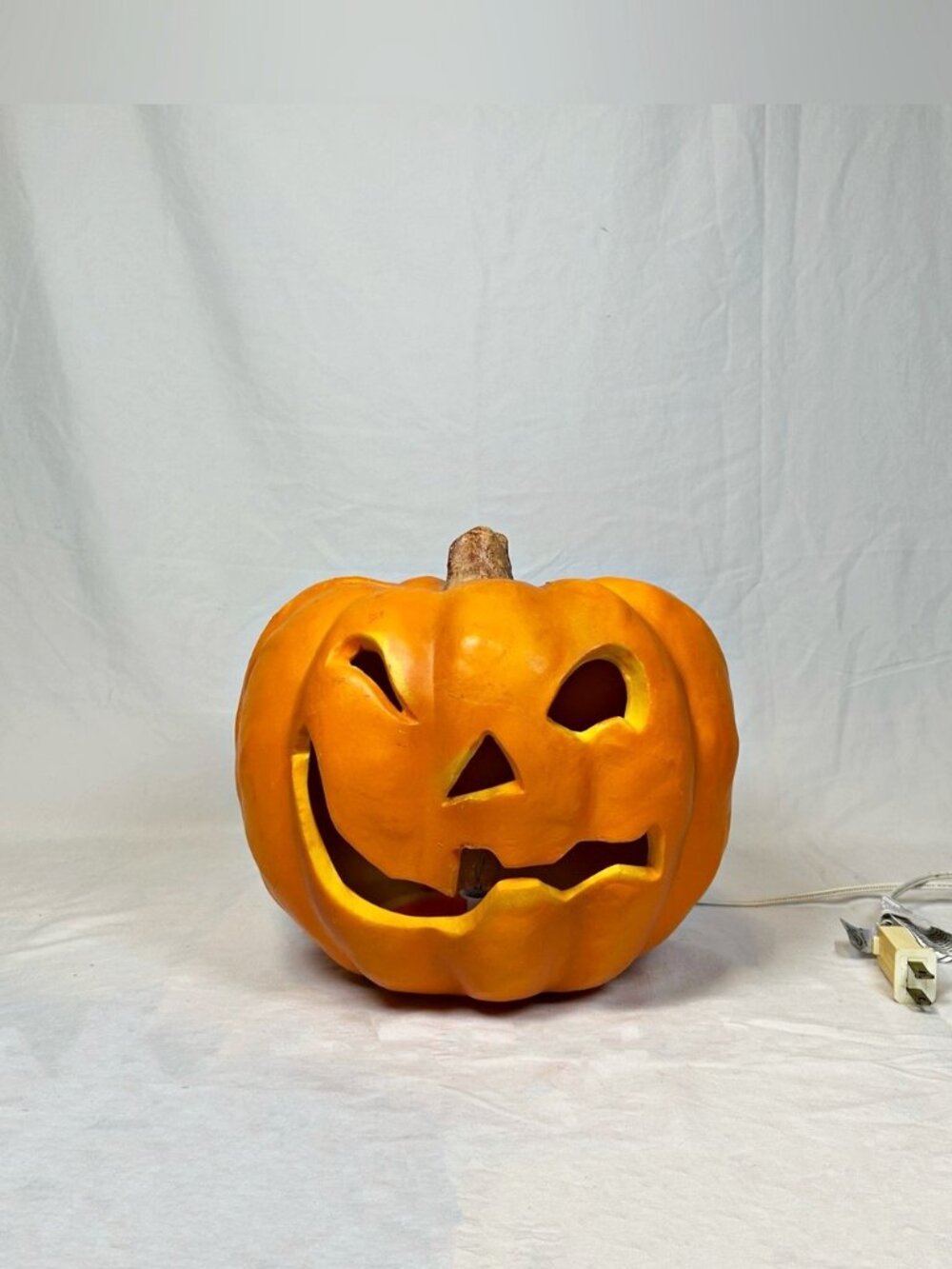 Vintage 90s Trendmasters Foam Lighted Jack-O-Lantern Pumpkin Halloween Decor
